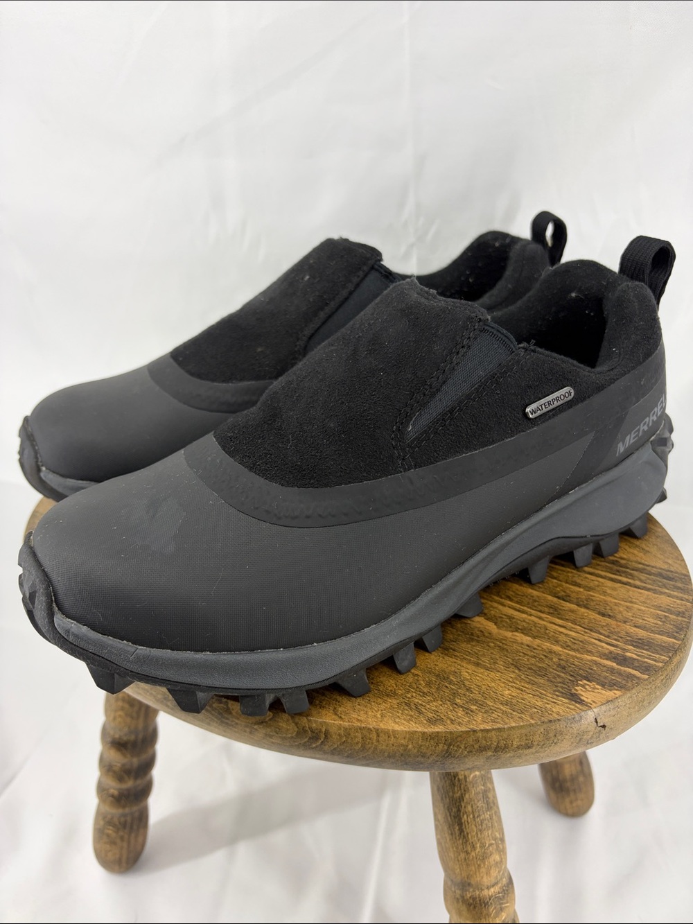 Merrell Black Thermo Snowdrift Insulated WP Slip-on Winter Shoes, Womens 8.5